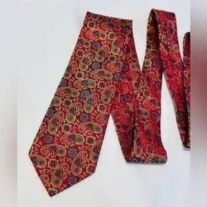 Mens‎ Red Paisley Silk Blend Tie